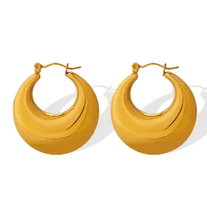Women's twisted gold-tone hoop earrings, view 10