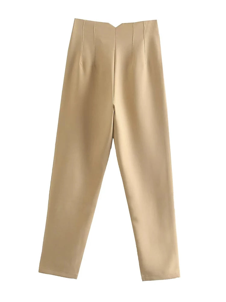 Women's high-rise straight-leg trousers, view 5