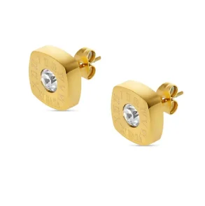 Women's twisted gold-tone hoop earrings, view 24
