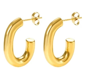 Women's twisted gold-tone hoop earrings, view 15