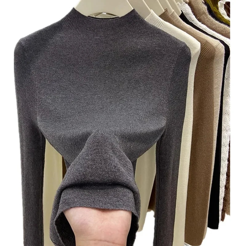 Women's slim-fit turtleneck sweater, view 6