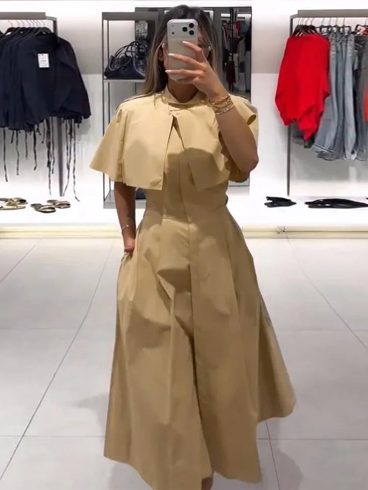 Women's trench-style belted midi dress, view 5