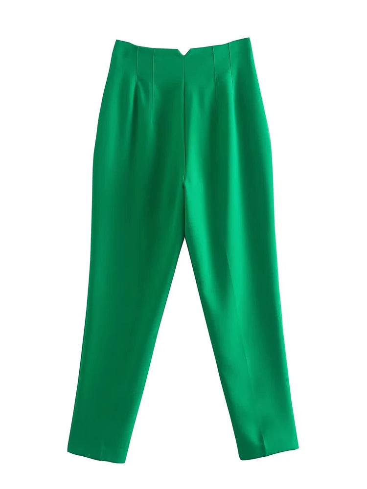 Women's high-rise straight-leg trousers, view 3