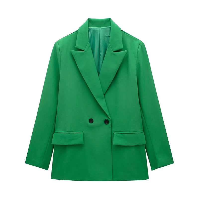 Women's double-breasted blazer with pockets, view 10