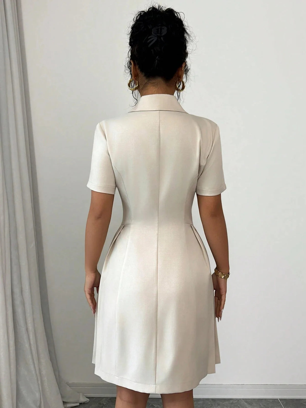 Women's double-breasted blazer dress, view 3