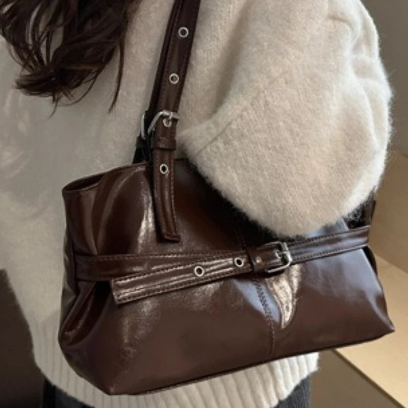 Women's minimalist faux leather work tote, view 4