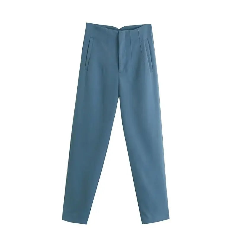 Women's high-rise straight-leg trousers, view 22