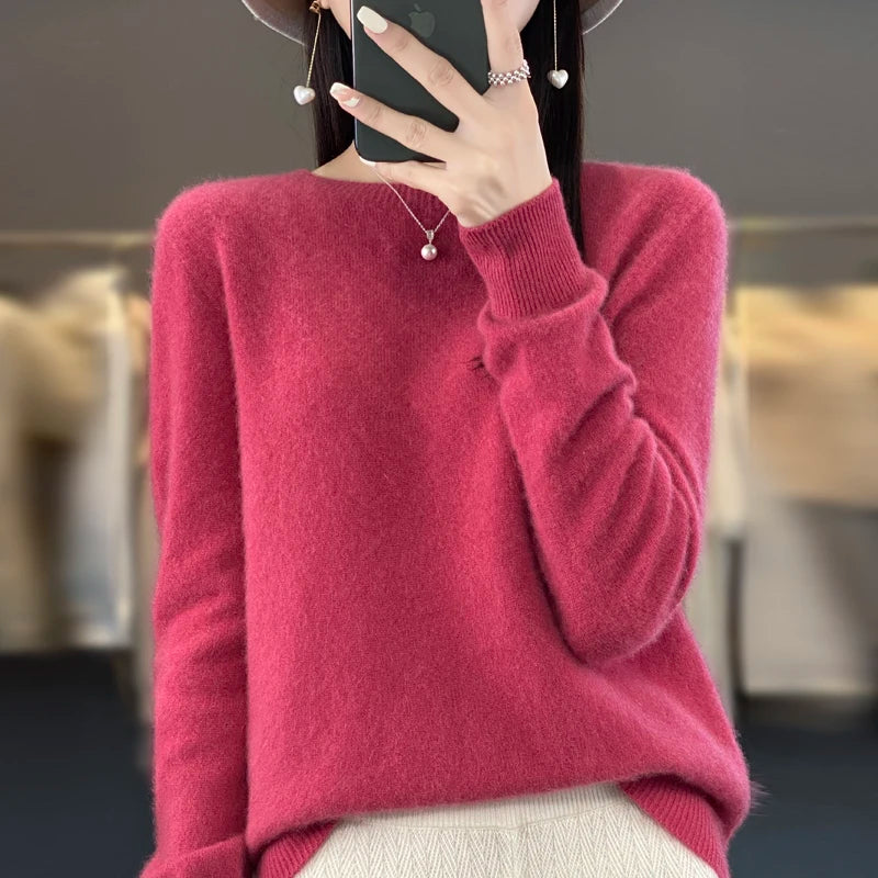 Women's fine-knit crewneck sweater, view 14