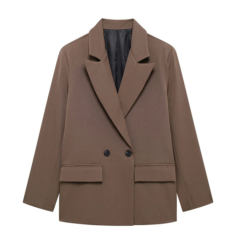 Women's double-breasted blazer with pockets, view 11