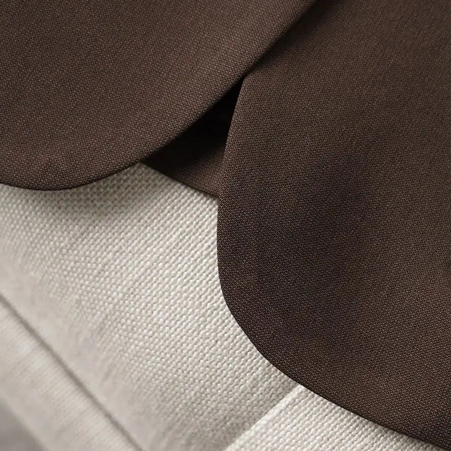 Women's single-button twill blazer in coffee, view 5