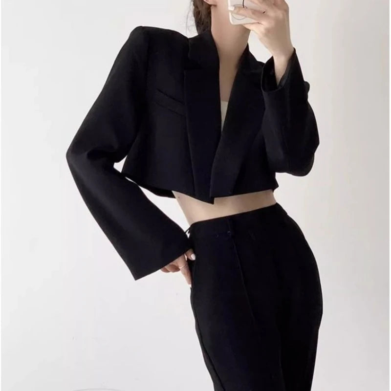 Women's open-front cropped blazer, view 5