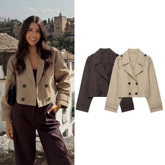 Women's classic short trench coat, view 1