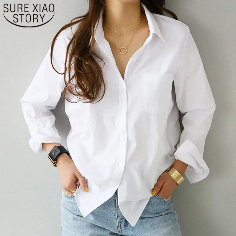Women's classic cotton button-up shirt, view 7