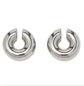 Women's twisted gold-tone hoop earrings, view 22