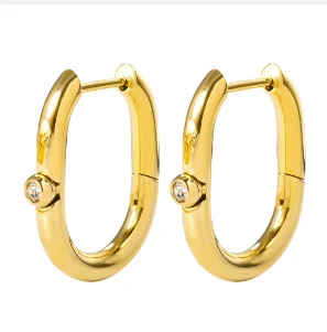 Women's twisted gold-tone hoop earrings, view 6