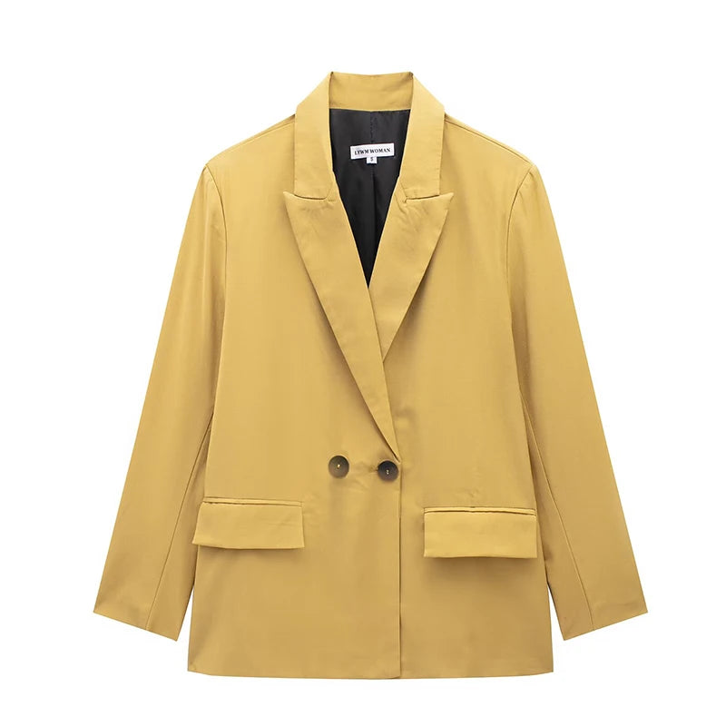 Women's double-breasted blazer with pockets, view 9