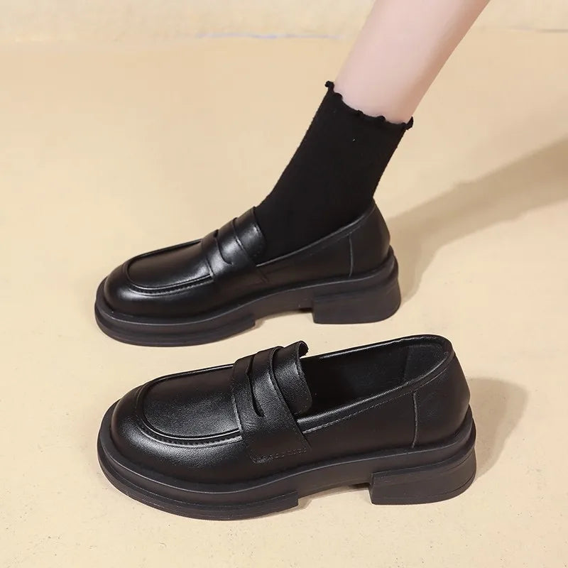 Women's chunky platform penny loafers, view 1