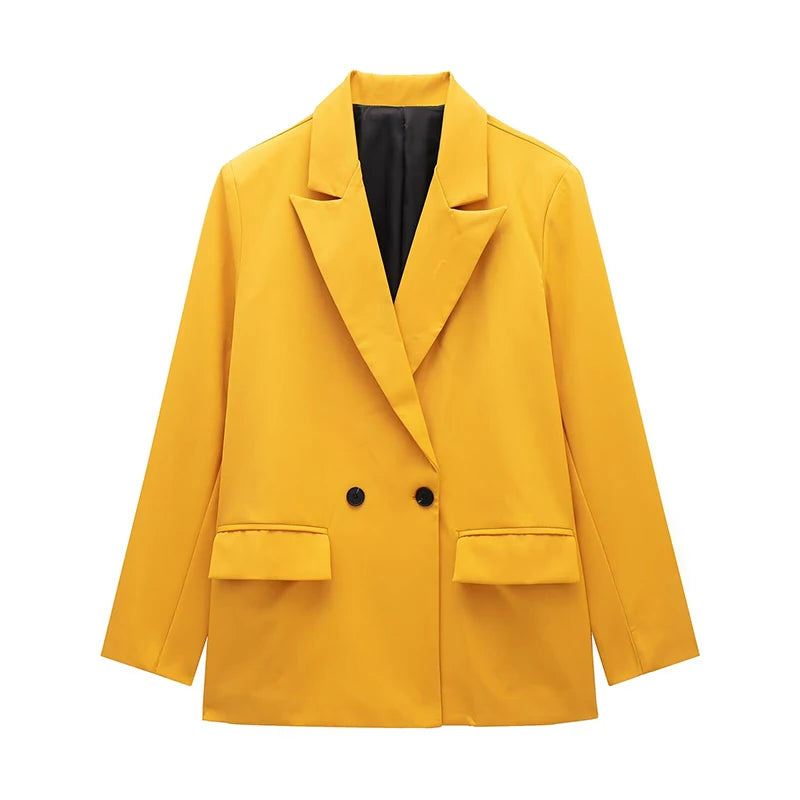 Women's double-breasted blazer with pockets, view 12