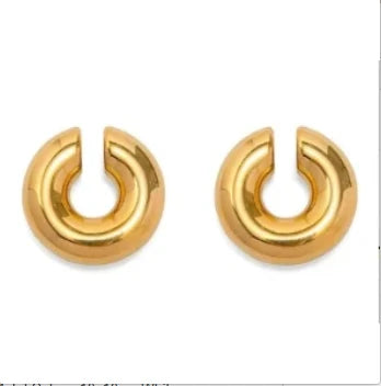 Women's twisted gold-tone hoop earrings, view 13