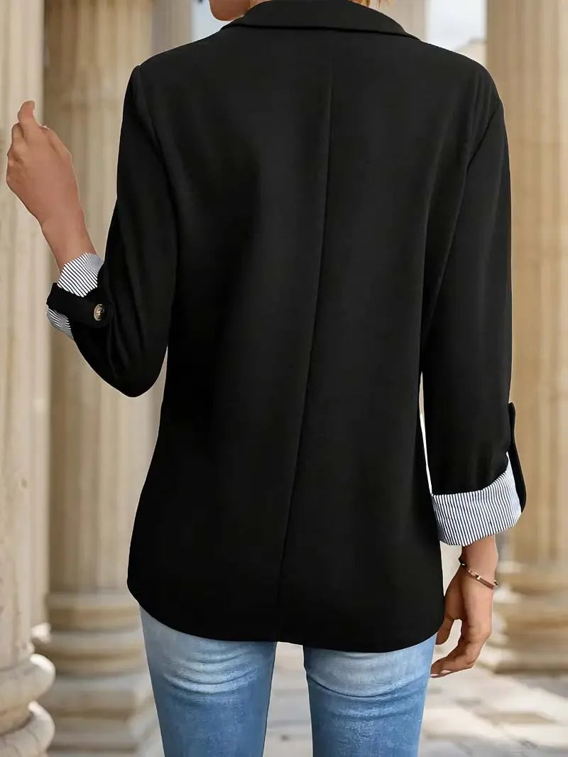 Women's rolled-sleeve one-button blazer, view 2