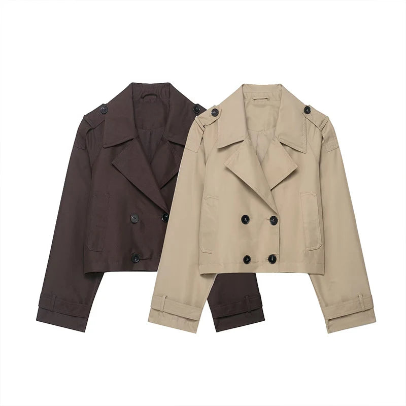 Women's classic short trench coat, view 6