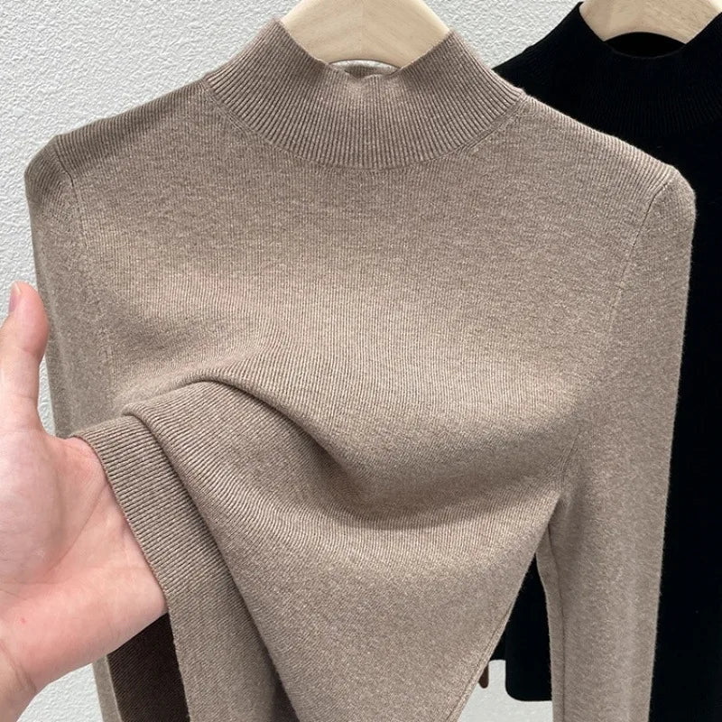 Women's slim-fit turtleneck sweater, view 1
