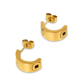 Women's twisted gold-tone hoop earrings, view 18