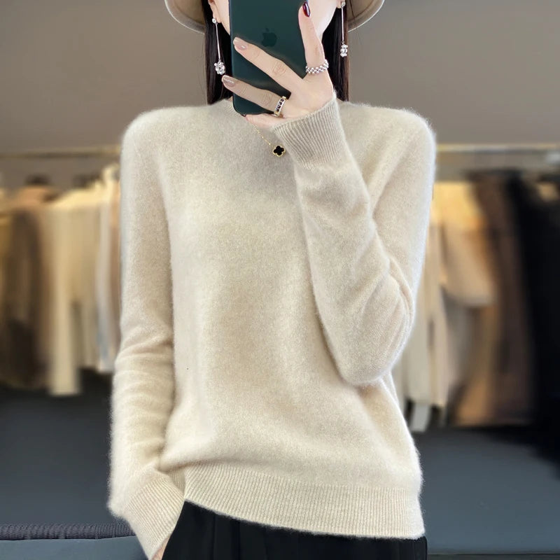 Women's fine-knit crewneck sweater, view 12