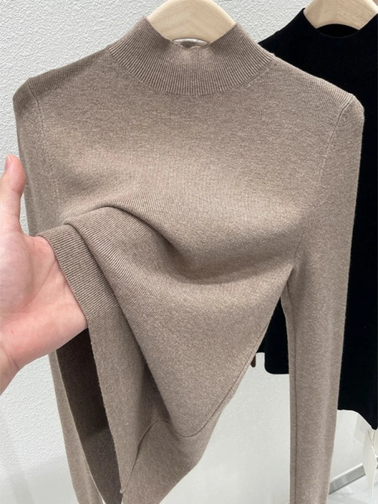 Women's slim-fit turtleneck sweater, view 4